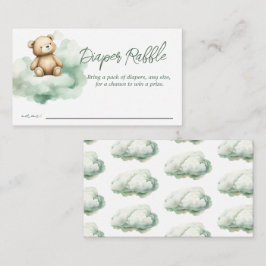 Nalle Clouds Baby Shower Diaper Raffle Tilläggskort