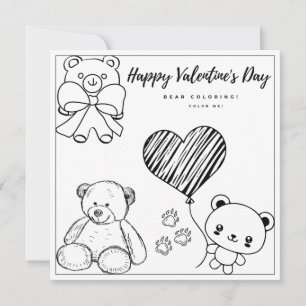 Nalle Coloring Page Girl Card Valentine Day