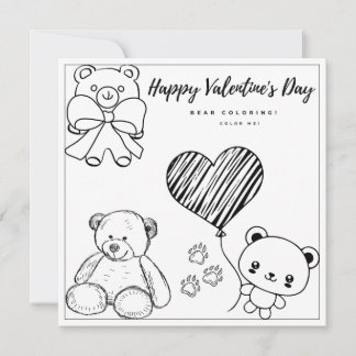 Nalle Coloring Page Girl Card Valentine Day