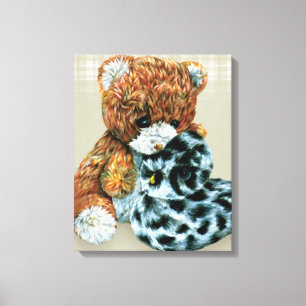 Nalle-cuddles-arbetsytans radbyte canvastryck