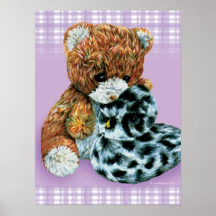 Nalle Cuddles baby Light lila print Poster