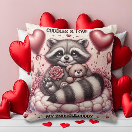 Nalle Cuddles Raccoon Valentiness Kudde
