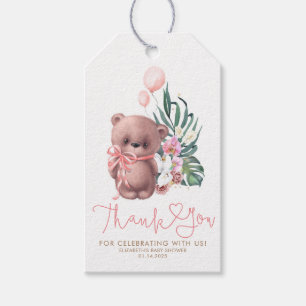 Nalle Cute Boho Baby Shower Tack Presentetikett