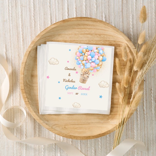 Nalle Cute Gender Visa Rosa Blue Pappersservett (Skapare uppladdad)