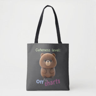 Nalle Cuteness Level Adsible Funny Tygkasse