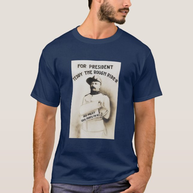 Nalle den grova ryttaren - för president - 1904 t shirt (Framsida)
