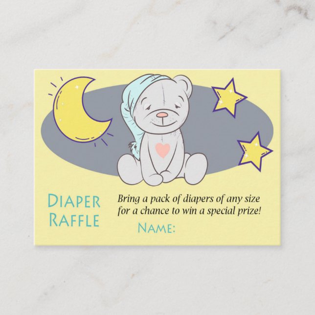 Nalle Diaper Raffle Biljett (Framsida)