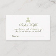 Nalle Diaper Raffle Biljett Baby Shower