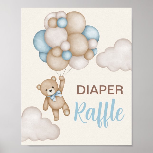 Nalle Diaper Raffle Sign Poster (Framsidan)