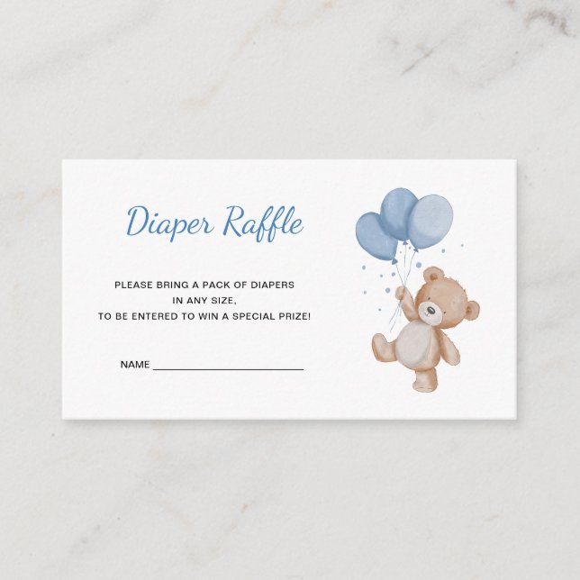 Nalle Diaper Raffle Tilläggskort (Framsida)