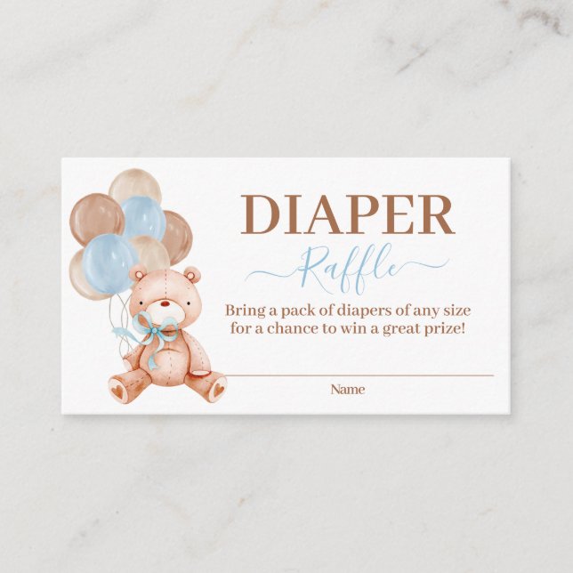 Nalle Diaper Raffle Tilläggskort (Framsida)