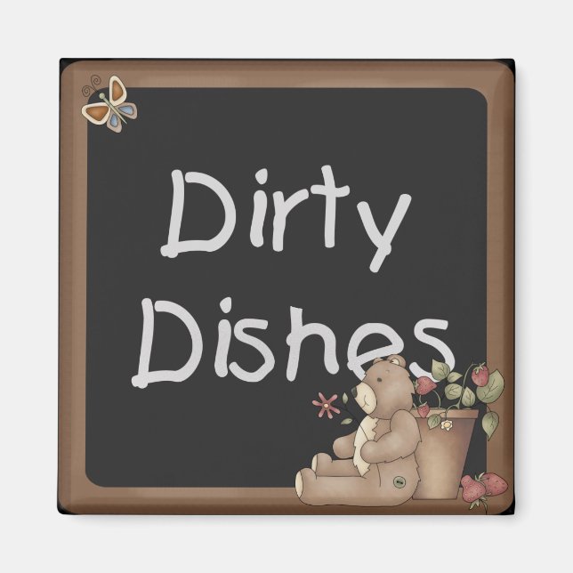 Nalle Dirty Dish Dishwasher Magnet (Framsidan)