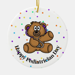 Nalle Doktor Pediatrician Namn Ornament