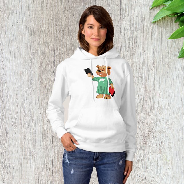 Nalle Doktor Womens Hoodie T Shirt (Skapare uppladdad)