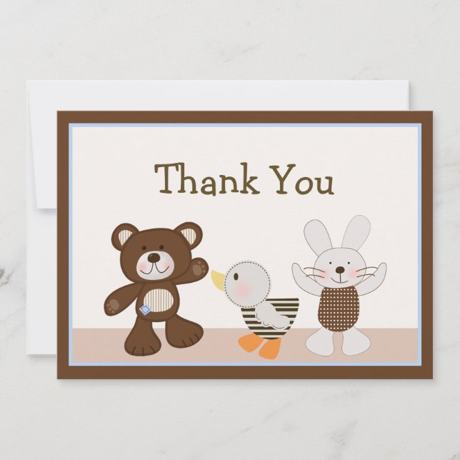 nalle Duckie Bunny tackkort Tack Kort (Framsida)