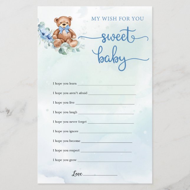 Nalle Eucalyptus WAN Baby Shower Game (Framsida)