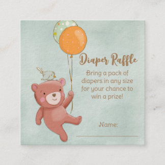 Nalle-, fågel- och ballonger - babyskor tilläggskort