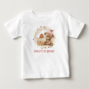 Nalle Fall 1a Birthday Pumpkins Namn Girl T Shirt