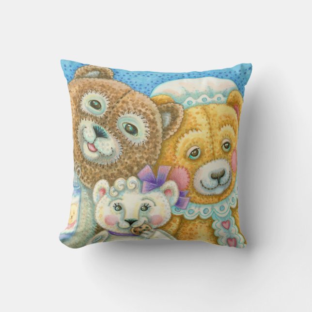 Nalle Family Bruin DEKORATIV KUDDE (Framsida)