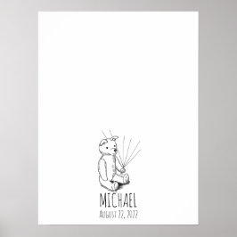 Nalle Fingerprint Guest Bok Poster