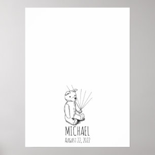 Nalle Fingerprint Guest Bok Poster