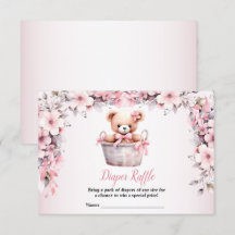 Nalle Flicka Rosa Flowers Baby Shower