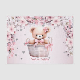Nalle Flicka Rosa Flowers Party Elegant 