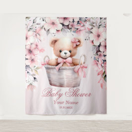 Nalle Flicka Rosa Flowers Party Elegant 