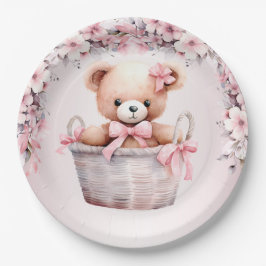 Nalle Flicka Rosa Flowers Party Elegant 