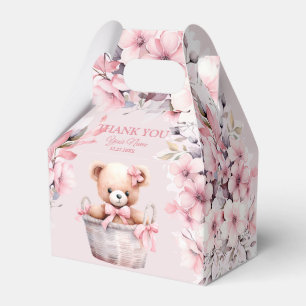 Nalle Flicka Rosa Flowers Party Elegant  Presentaskar