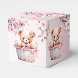 Nalle Flicka Rosa Flowers Party Elegant  Presentaskar