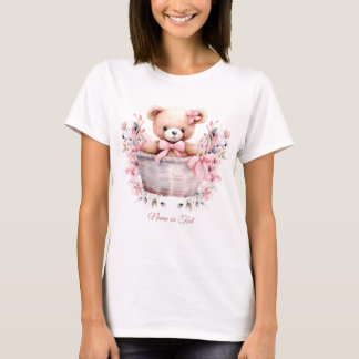 Nalle Flicka Rosa Flowers Party Elegant  T Shirt