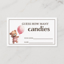 Nalle Flicka Shower Guessing Game Tilläggskort