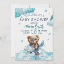 Nalle Flygplan Barly Wait Baby Shower