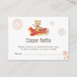 *~* Nalle Flygplan Fireworks Diaper Raffle Tilläggskort