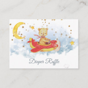 *~* Nalle Flygplan Måne Stars Diaper Raffle Tilläggskort
