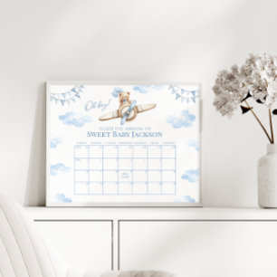 Nalle Flygplan Pojke förfallodatumkalender Poster