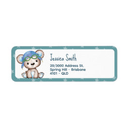 Nalle Flygplanets födelsedag Returadress Etikett