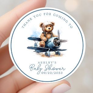 Nalle Flygplanets vattenfärg Baby Tack Runt Klistermärke