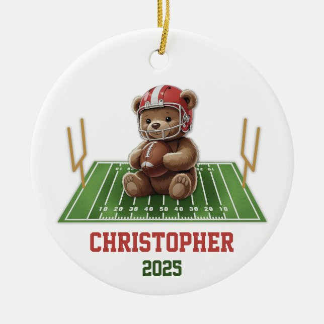 Nalle Football Ornament for Boys (Framsidan)