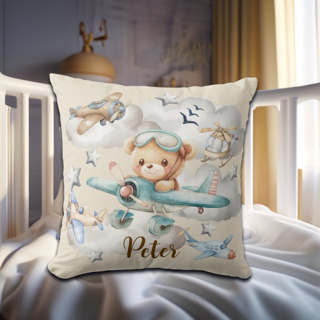 Nalle för anpassad namnpilot kudde (Skapare uppladdad)