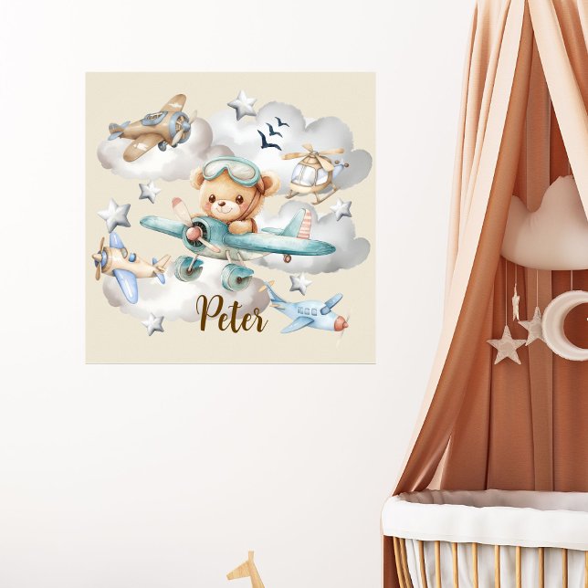 Nalle för anpassad namnpilot poster (Skapare uppladdad)