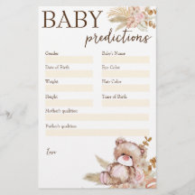 Nalle för att förutsäga babydusch