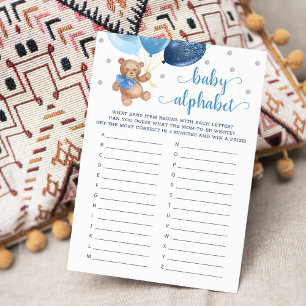 Nalle för Baby Alphabet ABC-spel för babyåga Inbjudningar