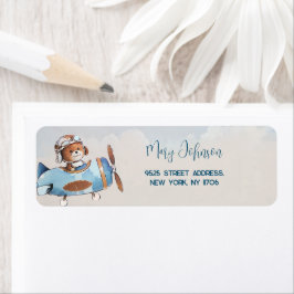 Nalle för babydusch Returadressetikett Returadress Etikett