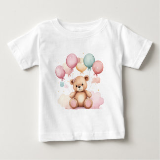 Nalle för färgbubblor för spädbarn i matvatten t shirt
