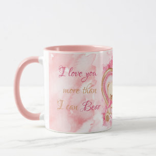 Nalle för färgen Cute Valentines day Mugg