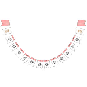 Nalle för födelsedag för månadstidningbildbane vimplar