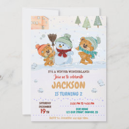 Nalle för inbjudan till Winter wonderland