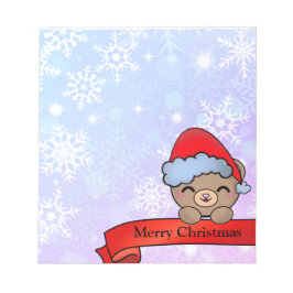 Nalle för jute med Snöflingor Anteckningsblock